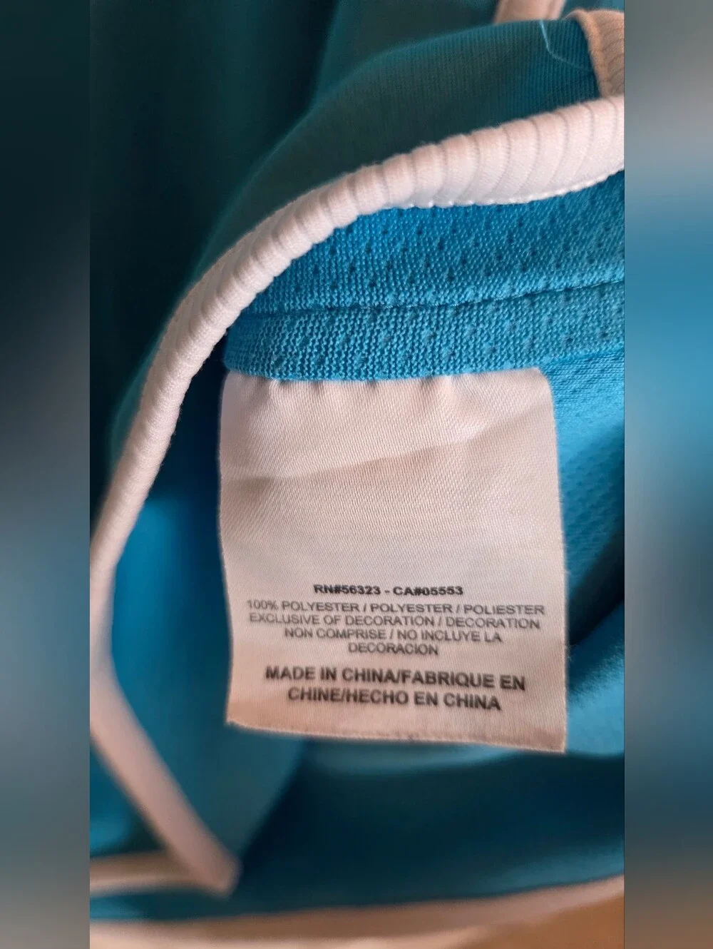 Nike Dry Fit Turquoise Blue V-Neck Athletic Top Short Sleeve White Piping XL